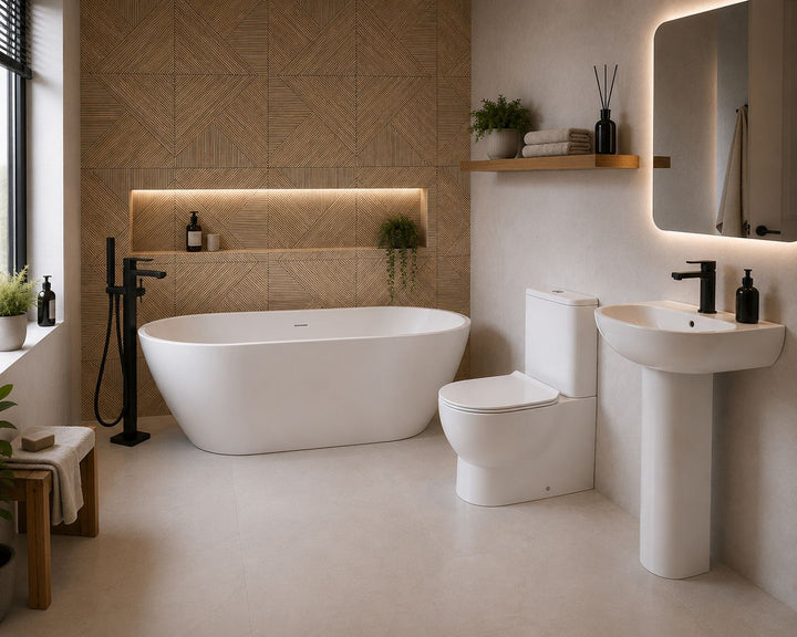 Quito Complete Freestanding Bath Suite - Black