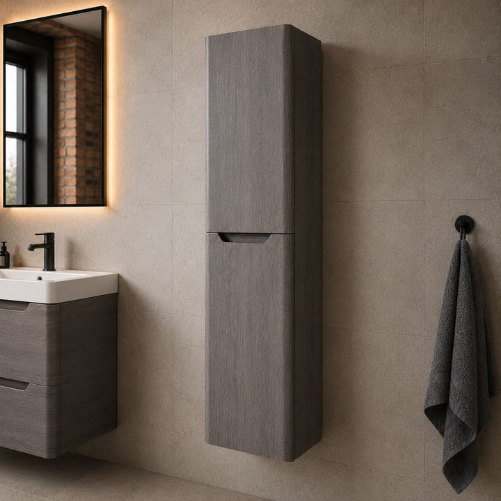 Camden 1500mm Wall Mounted Storage Cabinet - Graphite Oak