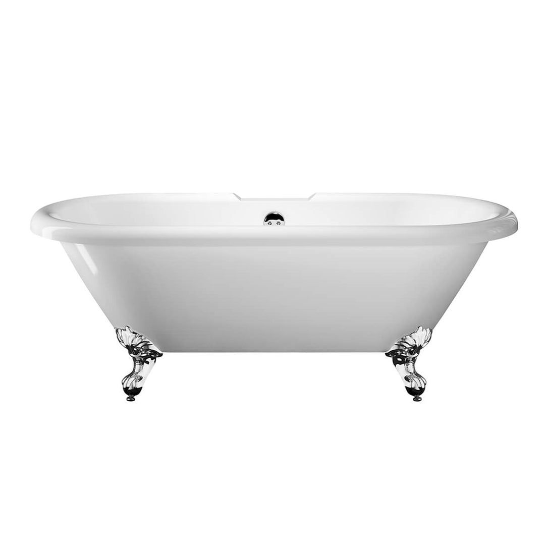 Balmoral 1700mm Double Ended Roll Top Bath with Chrome Claw &amp; Ball Feet