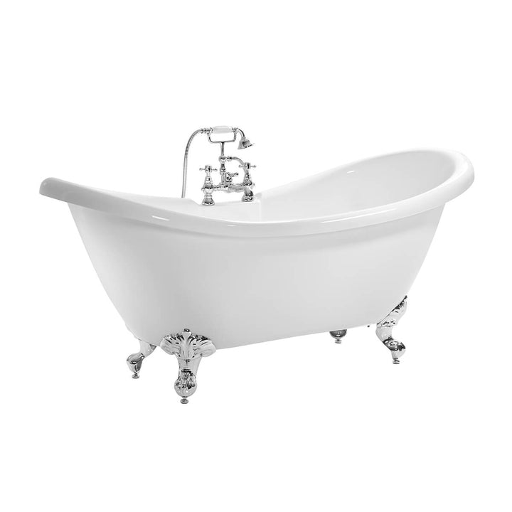 Balmoral 1750mm Double Ended Slipper Bath with Chrome Claw &amp; Ball Feet