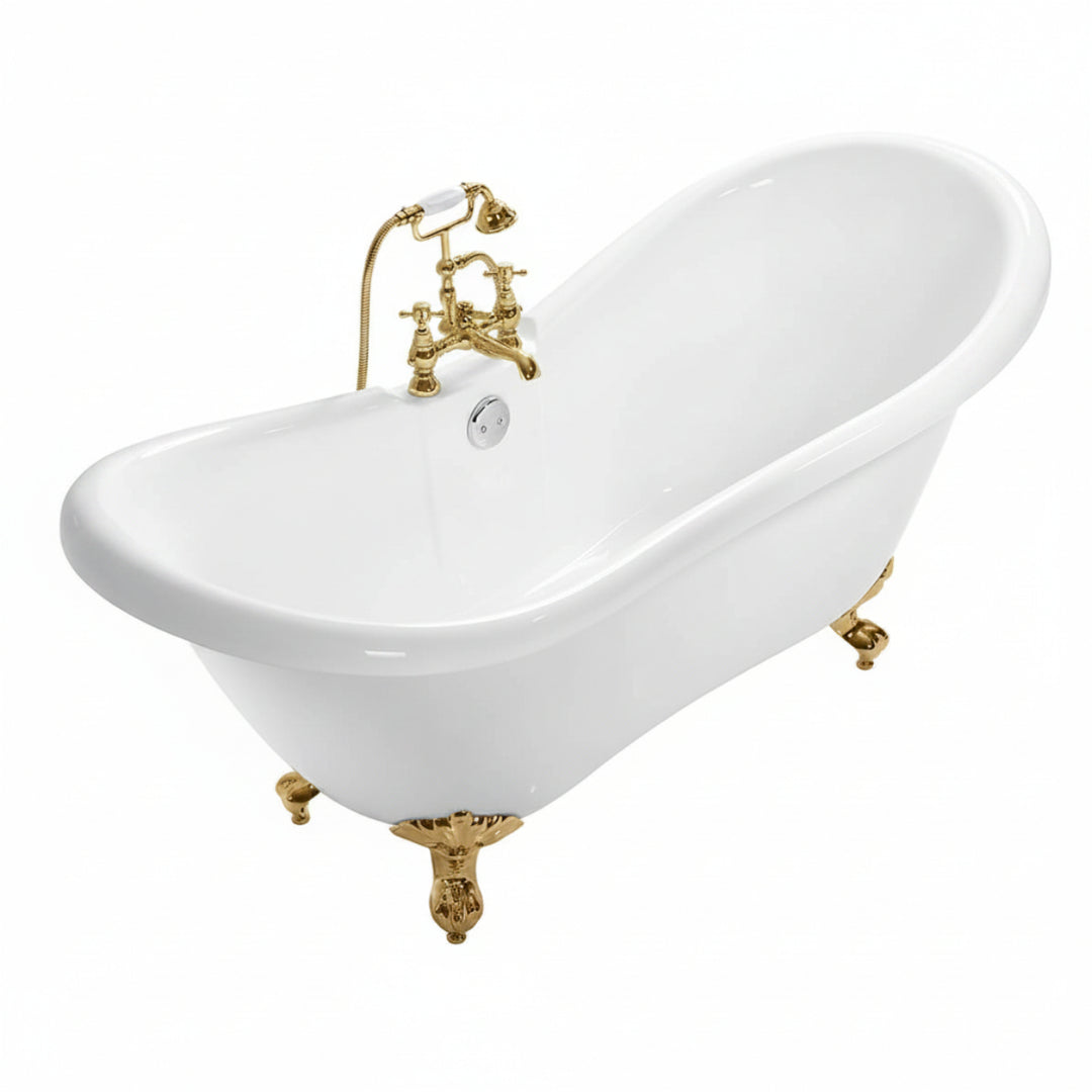 Brushed brass 730mm traditional freestanding bath