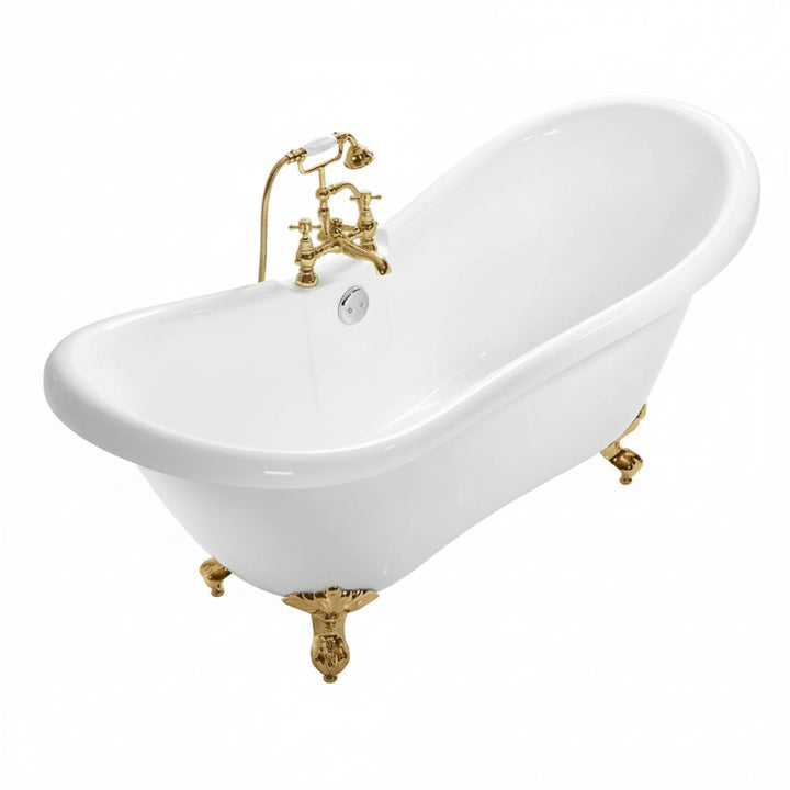 Brushed brass 730mm traditional freestanding bath