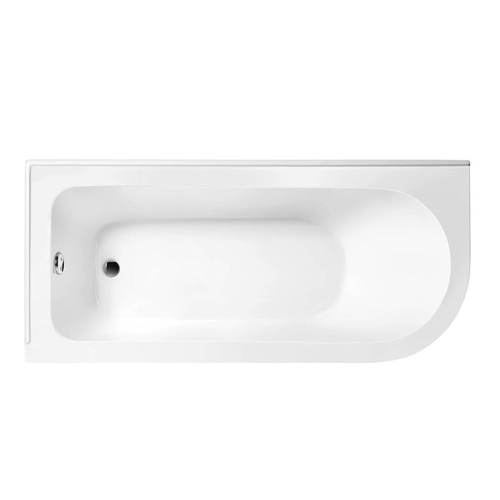 Balmoral 1700mm Freestanding Left Hand Shower Bath with Black Claw &amp; Ball Feet