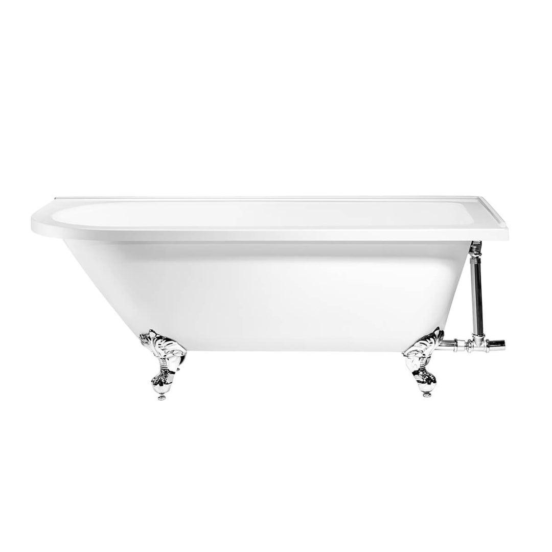 Balmoral 1700mm Freestanding Right Hand Shower Bath with Black Claw &amp; Ball Feet