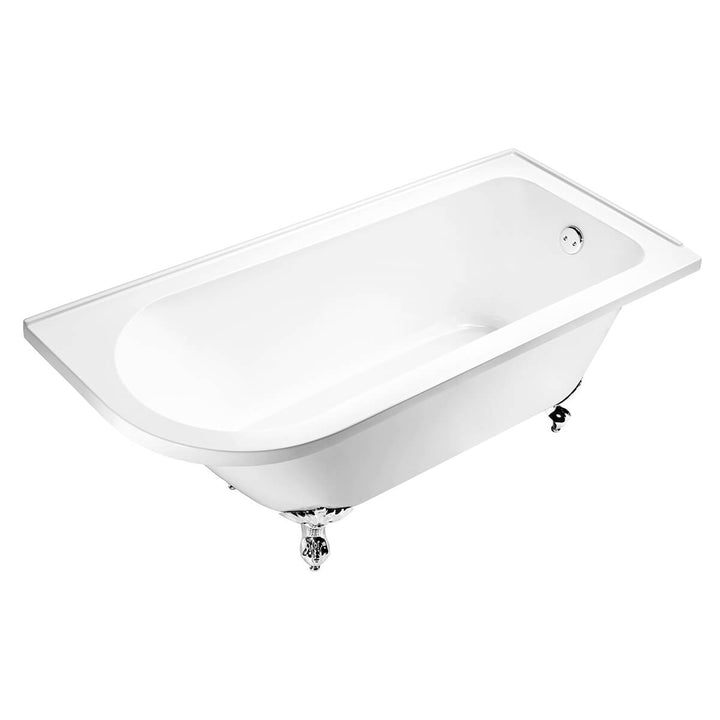 Balmoral 1700mm Freestanding Right Hand Shower Bath with Black Claw &amp; Ball Feet