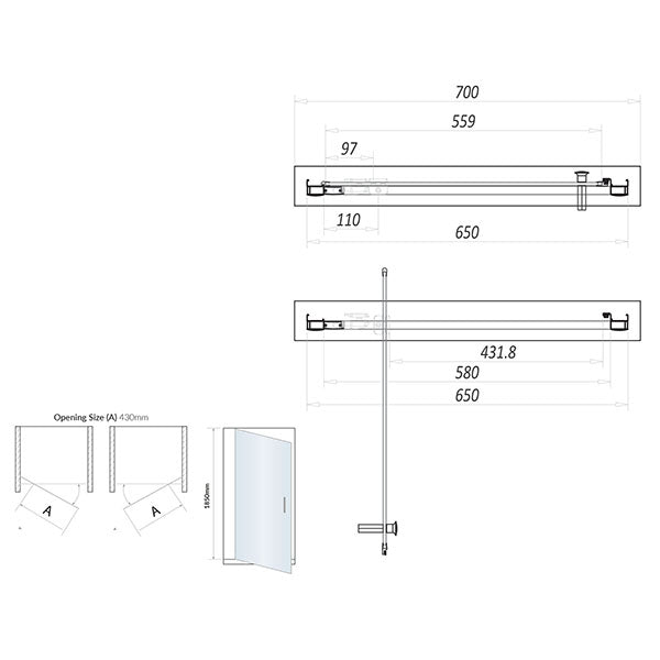 Kiimat Six 700mm Pivot Door