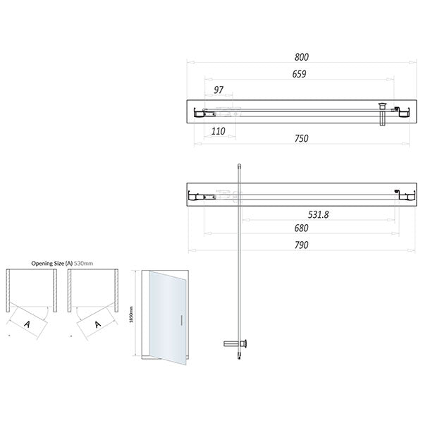 Kiimat Six 800mm Pivot Door