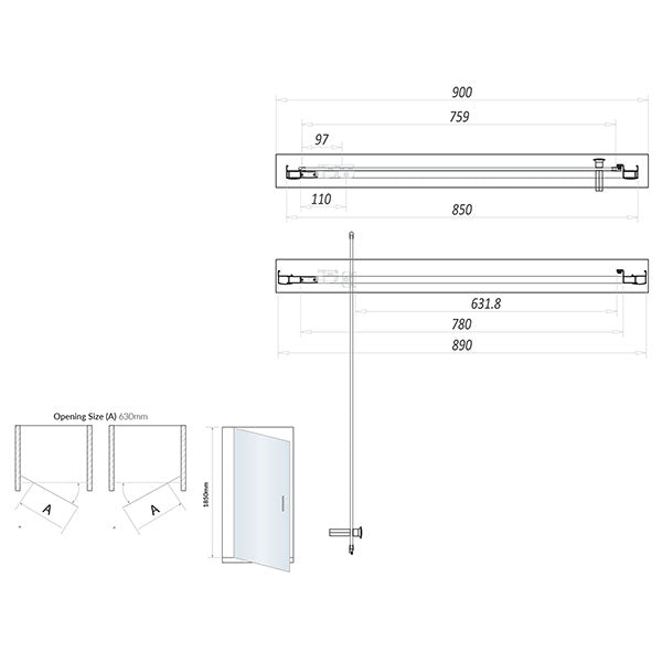 Kiimat Six 900mm Pivot Door