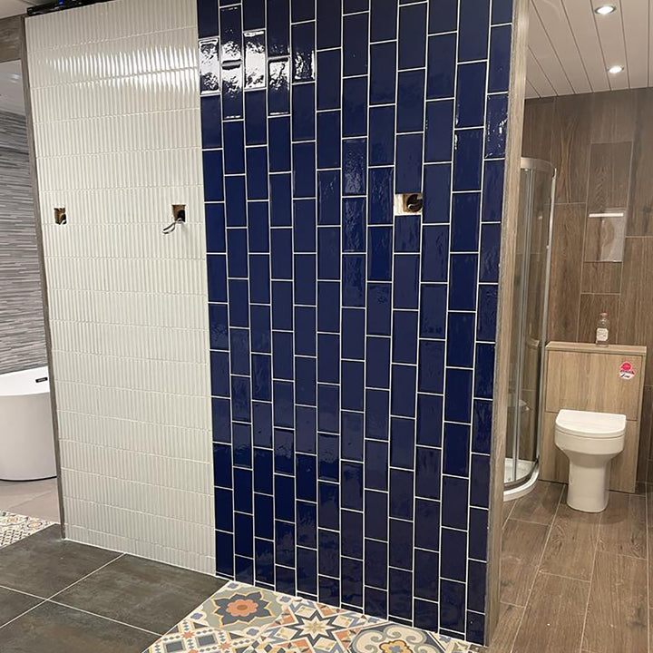 Aqua Flat Navy Metro 10 x 20cm Tile - 1sqm perbox