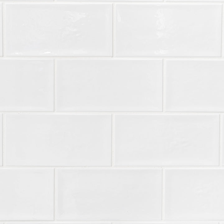 Aqua Flat White Metro 10 x 20cm Tile - 1sqm perbox