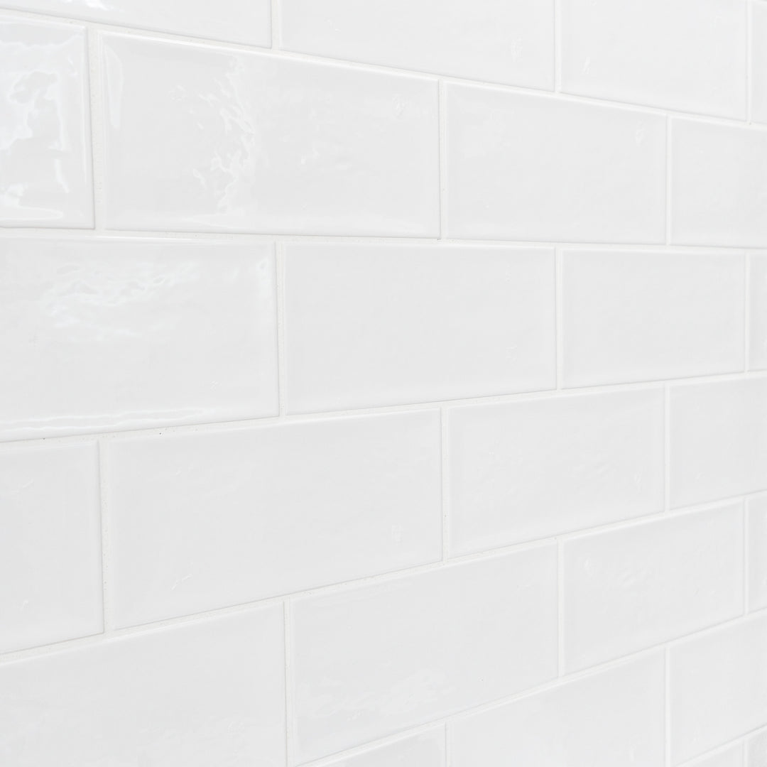 Aqua Flat White Metro 10 x 20cm Tile - 1sqm perbox