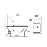 Modern Square Basin, Toilet & Tap Pack - Technical drawing