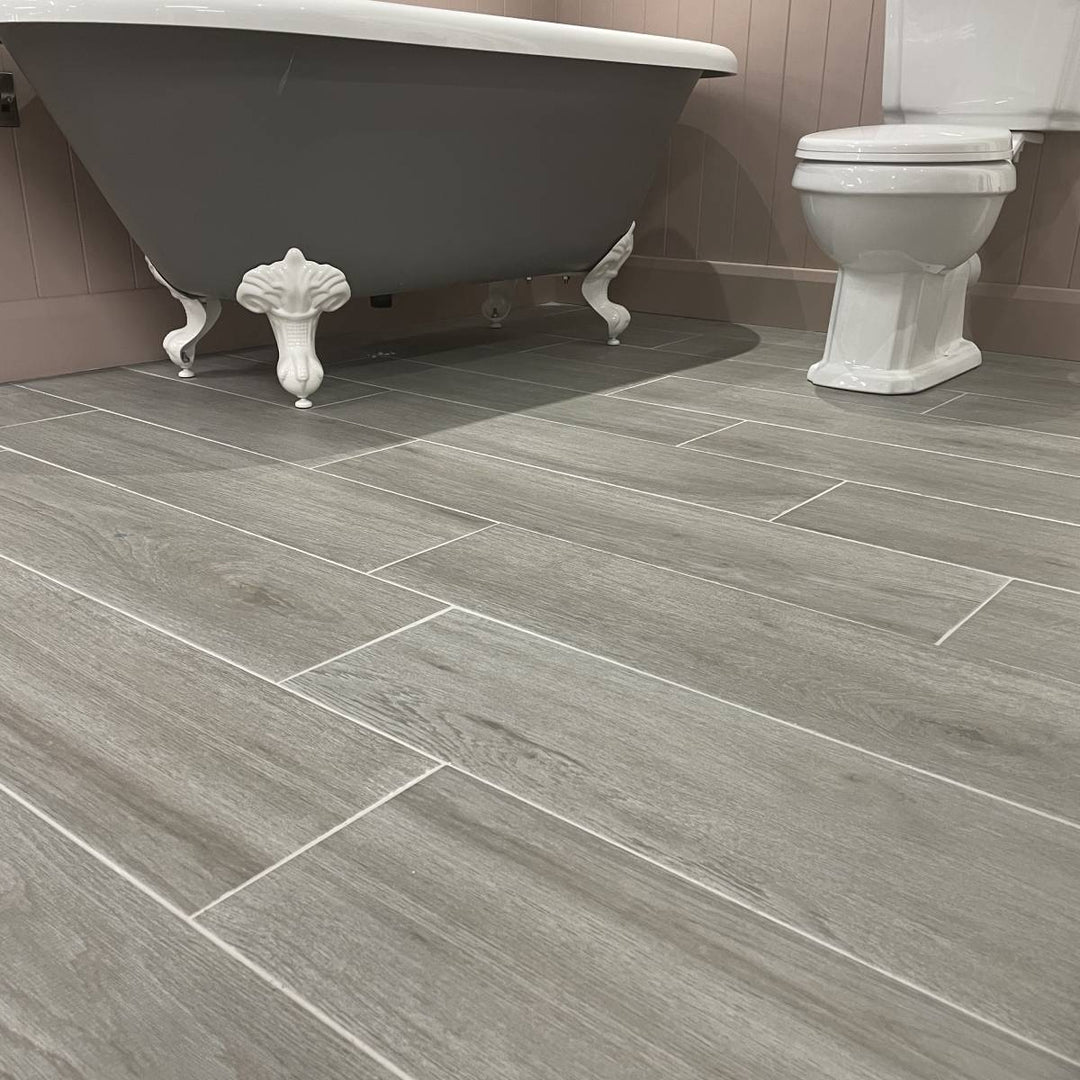 Alberto Grigio 22.5 x 90cm Wood Effect Floor Tile - 1.42sqm perbox