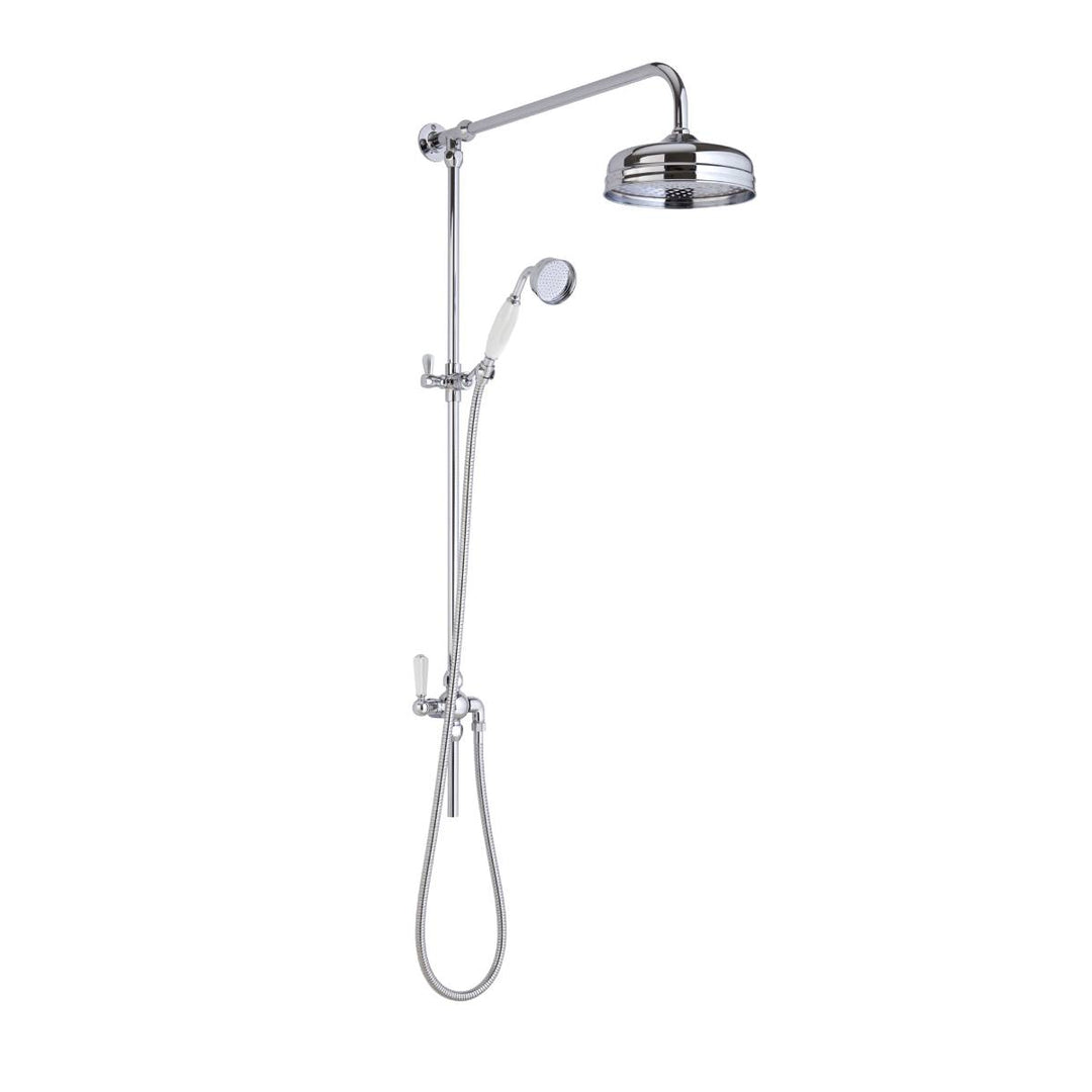 Hudson Reed Traditional Grand Rigid Riser Kit and Handset - Chrome/White AM312