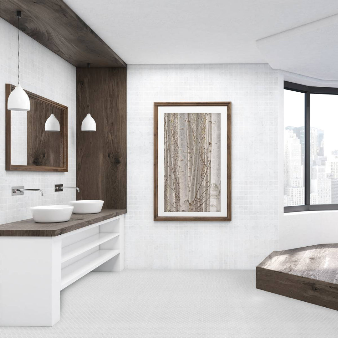 Penta Venato White Matte Square Non Slip 31.1 x 31.1cm Mosaic Sheet