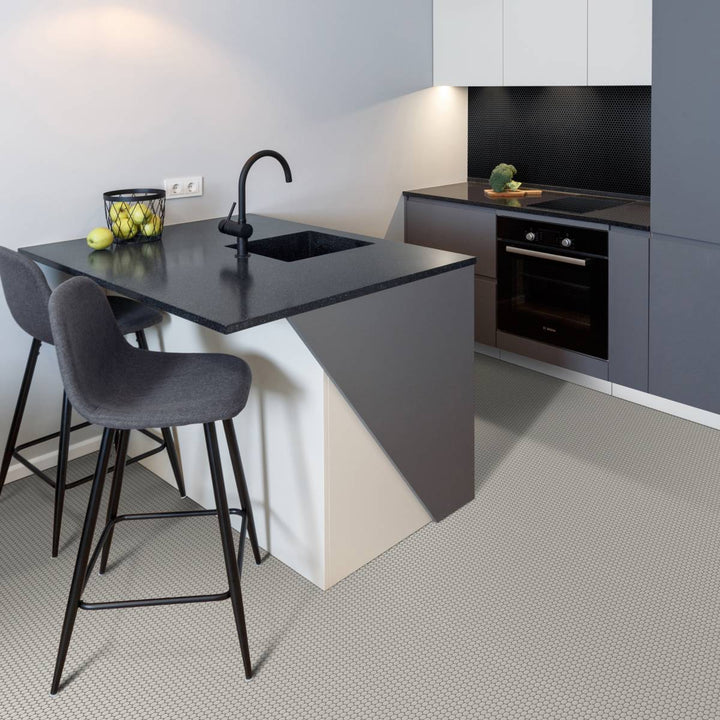Penny Natureglass Taupe Matt Matte Non Slip 28.6 x 28.6cm Mosaic Sheet