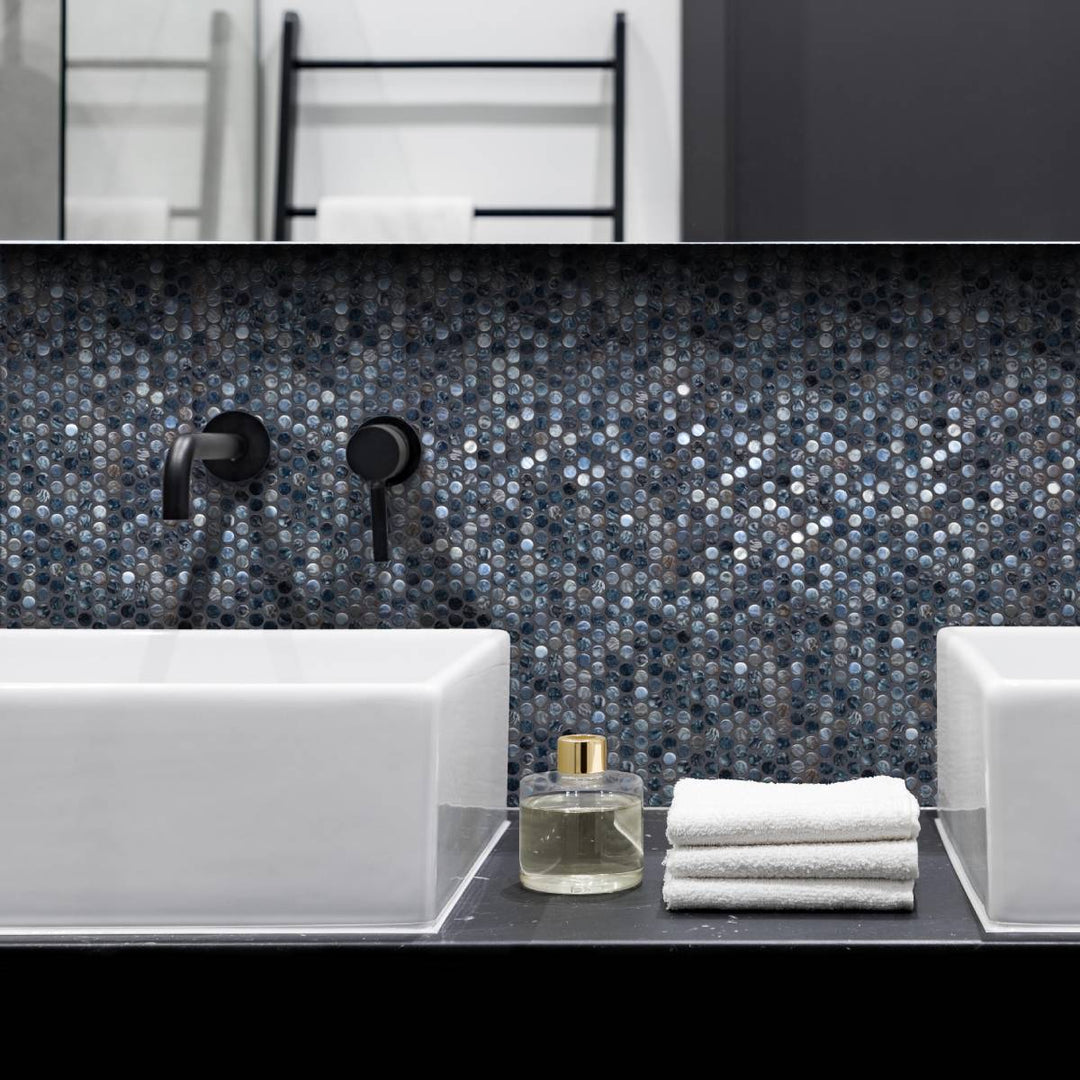 Penny Arrecife Iridis Grey 28.6 x 28.6cm Mosaic Sheet