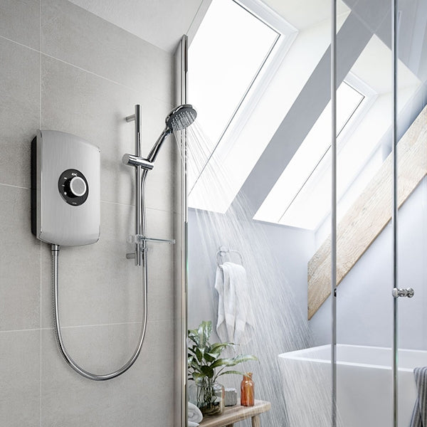 Triton Amore 8.5kW Electric Shower - Brushed Steel