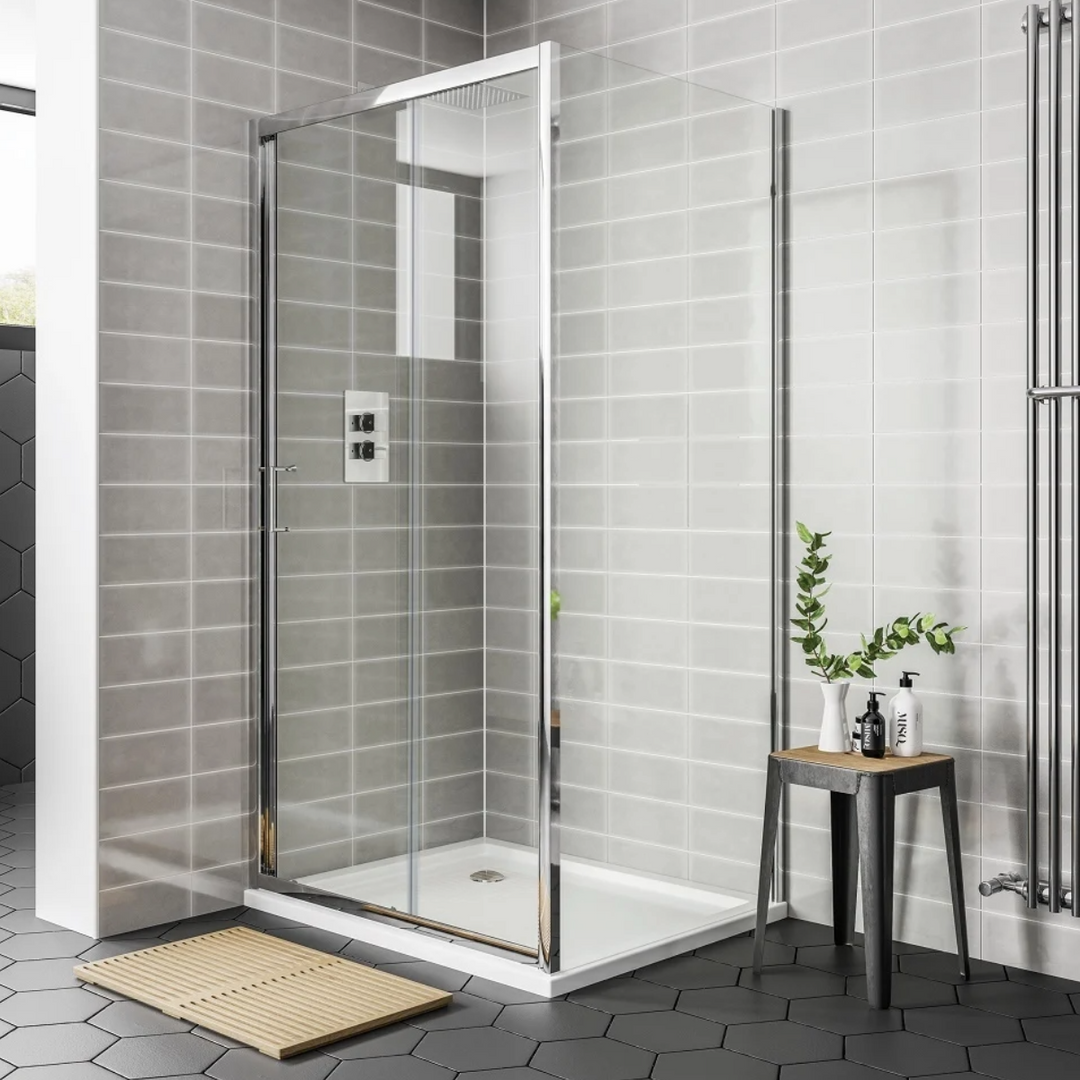 Aquadart Destini 1100 x 800mm Sliding Door and Side Panel Enclosure Pack including Tray and Waste