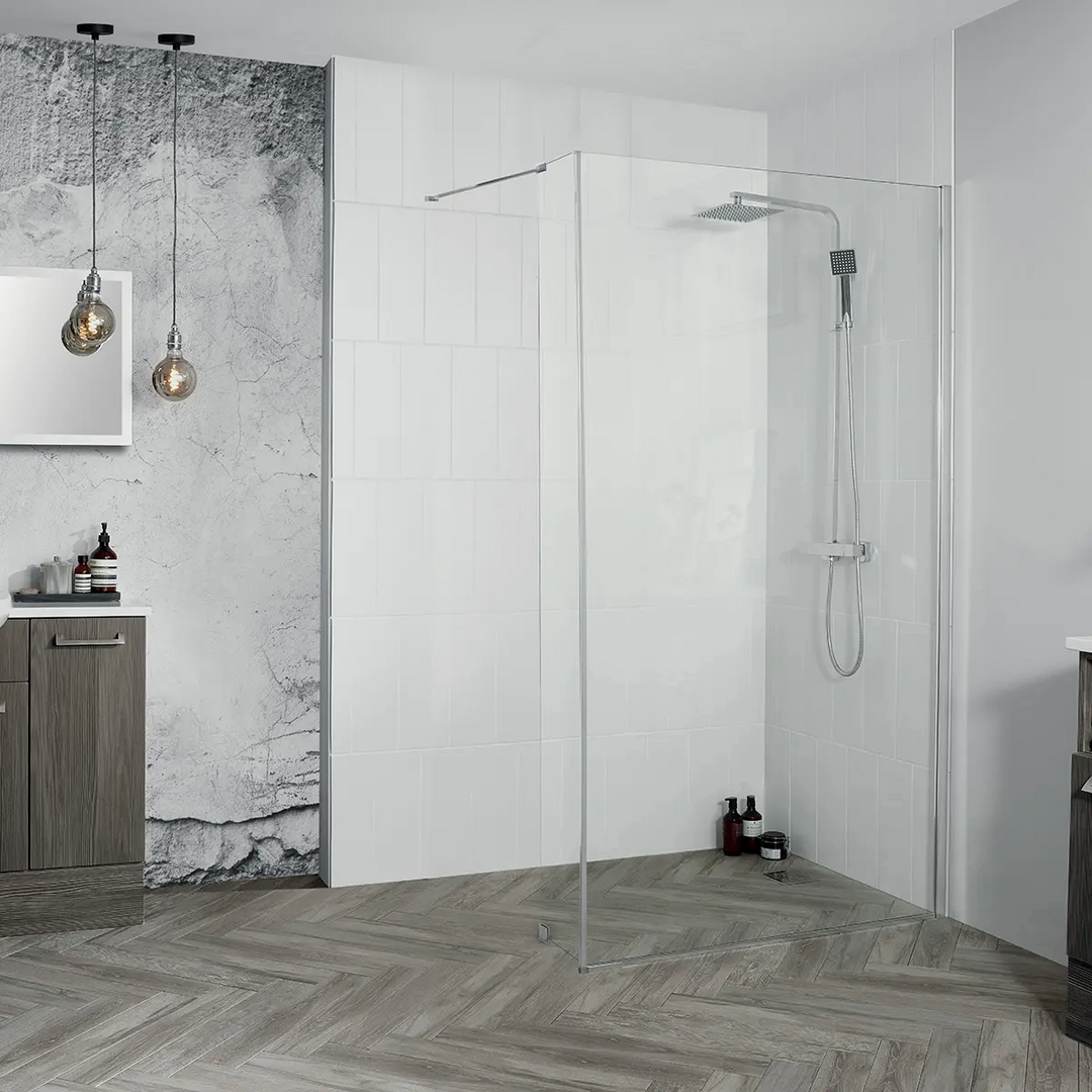 Veloce Grey - Walk in Corner or Recess Shower Pack  1700mm x 700mm