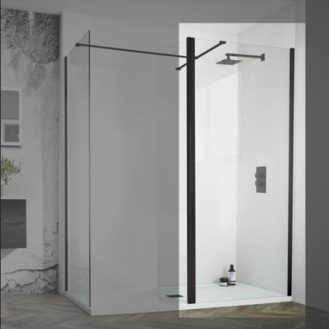 Aquadart Venturi 8 1400x 800mm Walk in Shower Bundle - Black