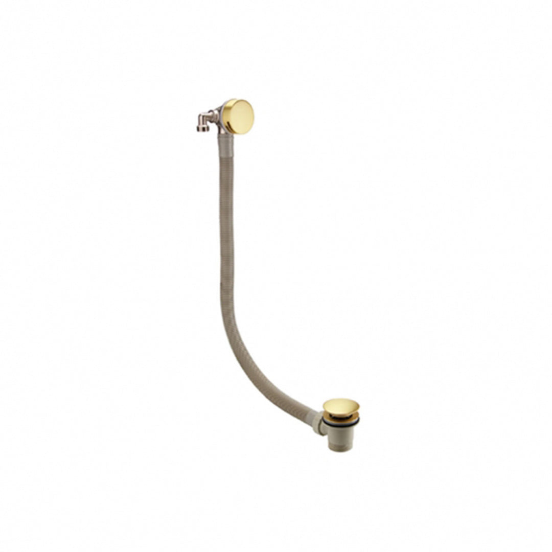 Aquadart Round Brushed Brass Thermostatic Concealed Shower Mixer with 200mm Fixed Head &amp; Overflow Bath Filler