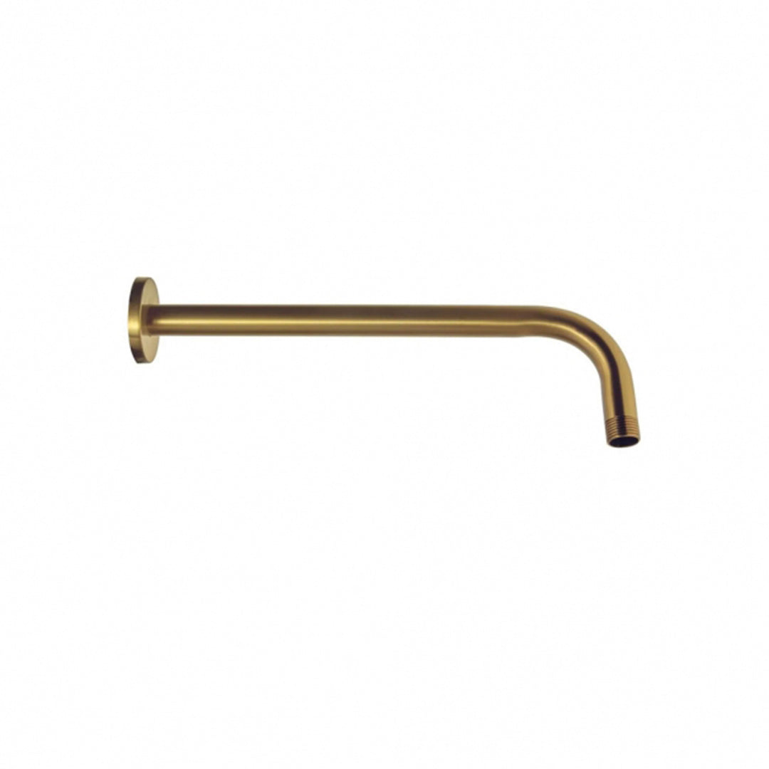 Aquadart Round Brushed Brass Thermostatic Concealed Shower Mixer with 200mm Fixed Head &amp; Overflow Bath Filler