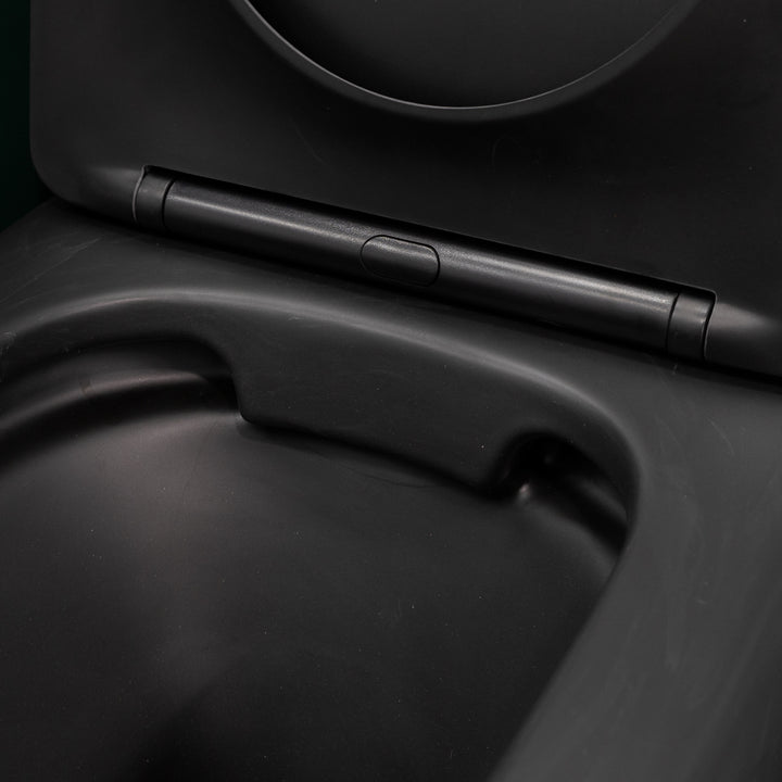 Arc Rimless Back to Wall Toilet &amp; Soft Close Seat - Matt Black