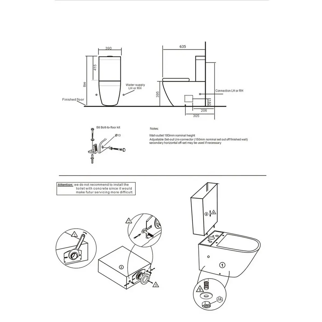 Bergo 600mm Vanity Unit, Tap &amp; Toilet En-suite Deal