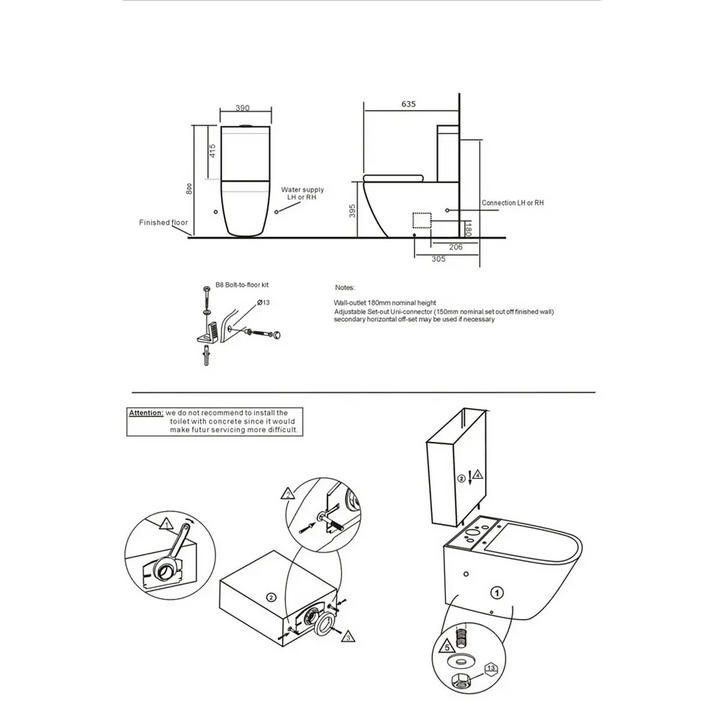 Bergo 600mm Vanity Unit, Tap &amp; Toilet En-suite Deal