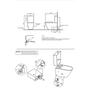 Bergo 500mm Vanity Unit, Tap & Toilet En-suite Deal - Technical drawing