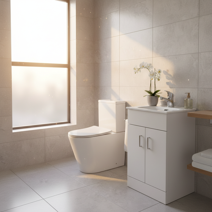Bergo 600mm Vanity Unit, Tap &amp; Toilet En-suite Deal