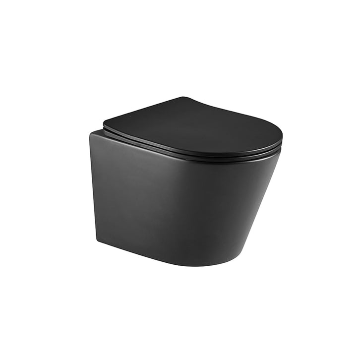 Arc Wall Hung Toilet &amp; Soft Close Seat - Matt Black