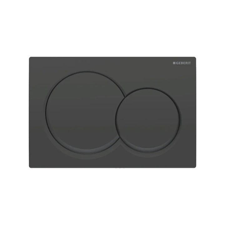 Geberit Duofix 1.12m Wall Hung WC Frame 3 in 1 Deal with Black Flush Plate and Black Wall Hung Toilet