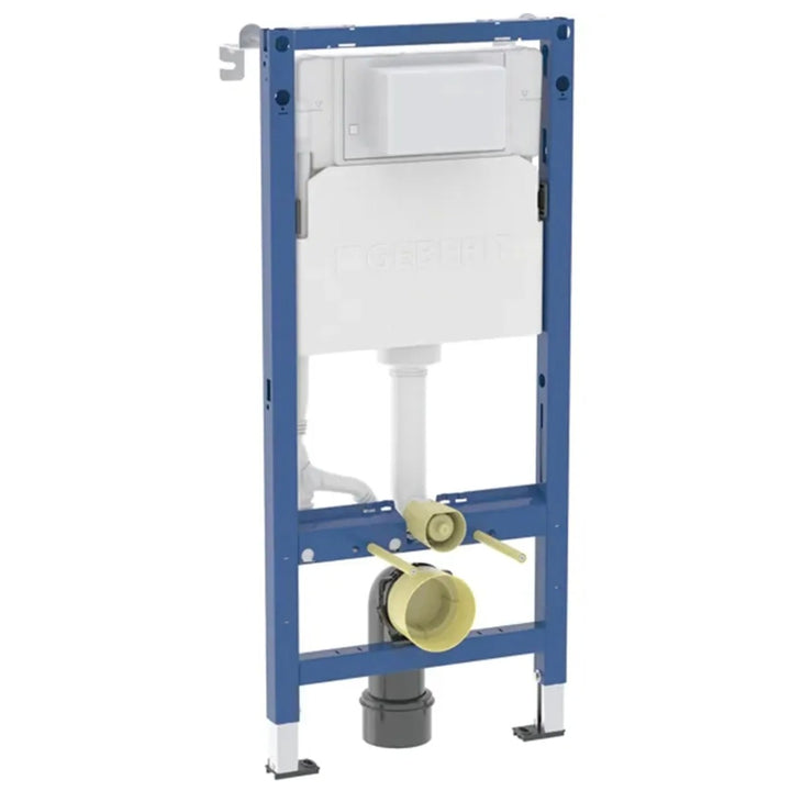 Geberit Duofix 1.12m Wall Hung WC Frame 3 in 1 Deal with Black Flush Plate and Black Wall Hung Toilet