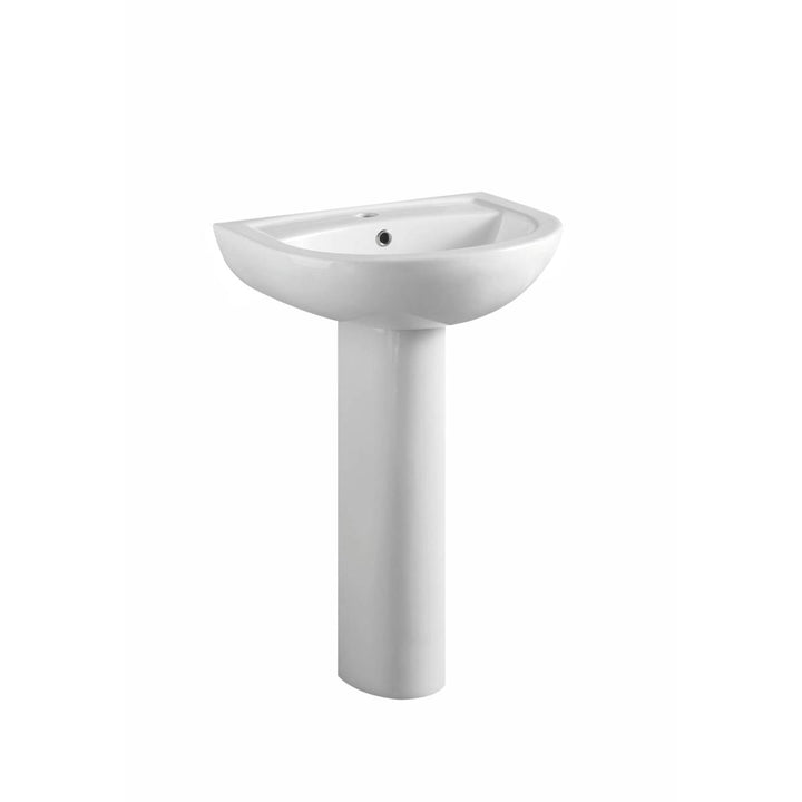 Ari 450mm 1 Tap Hole Basin &amp; Full Pedestal