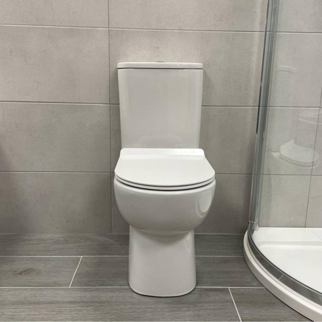 Ari Rimless Close Coupled Open Back Toilet &amp; Soft Close Seat