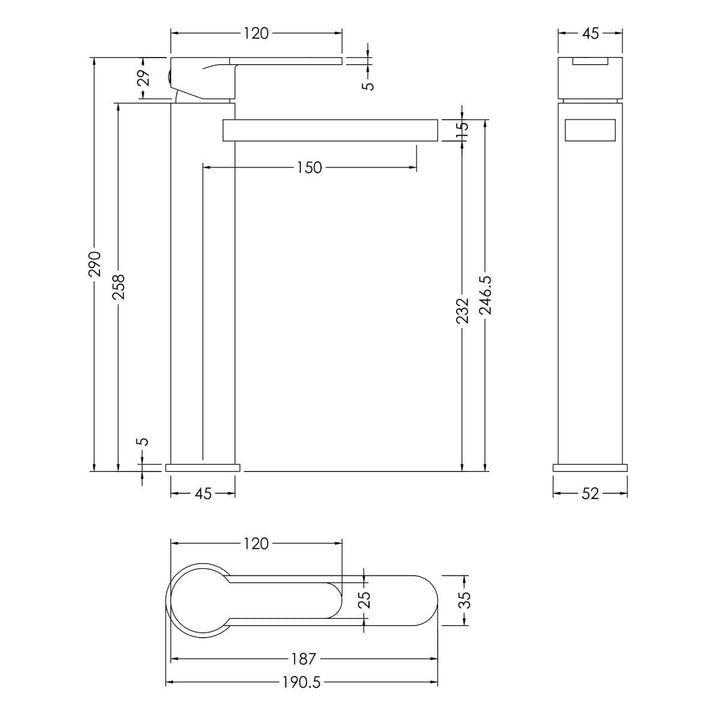 Nuie Arvan Tall Basin Mixer ARV370