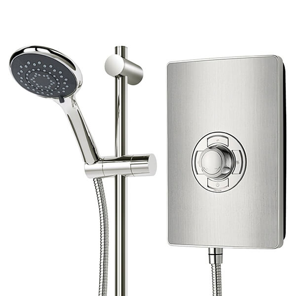 Triton Aspirante 8.5kW Electric Shower - Brushed Steel