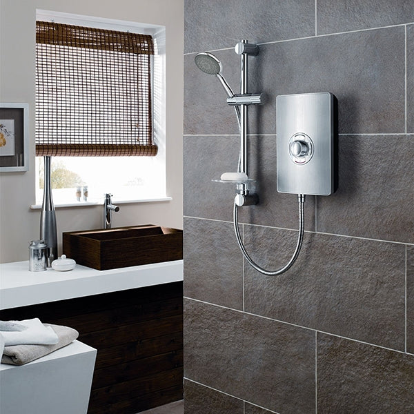 Triton Aspirante 8.5kW Electric Shower - Brushed Steel