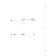 Dawn Asteria 1000mm Slim Frame Sliding Door Left Hand - Brushed Brass - Technical drawing