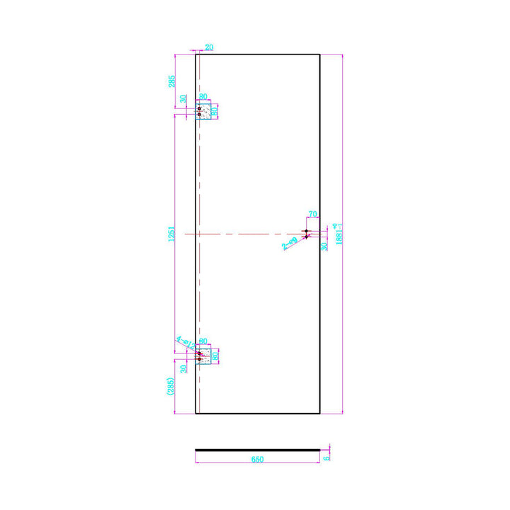 Dawn Athena 900mm Hinged In-Line Shower Door - Brushed Brass