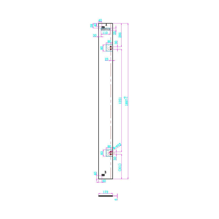 Dawn Athena 900mm Hinged In-Line Shower Door - Brushed Brass