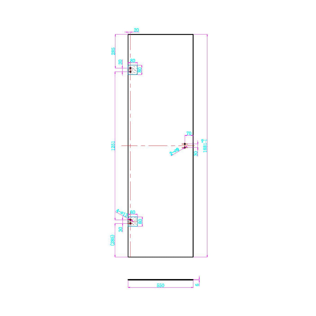 Dawn Athena 800mm Hinged In-Line Shower Door
