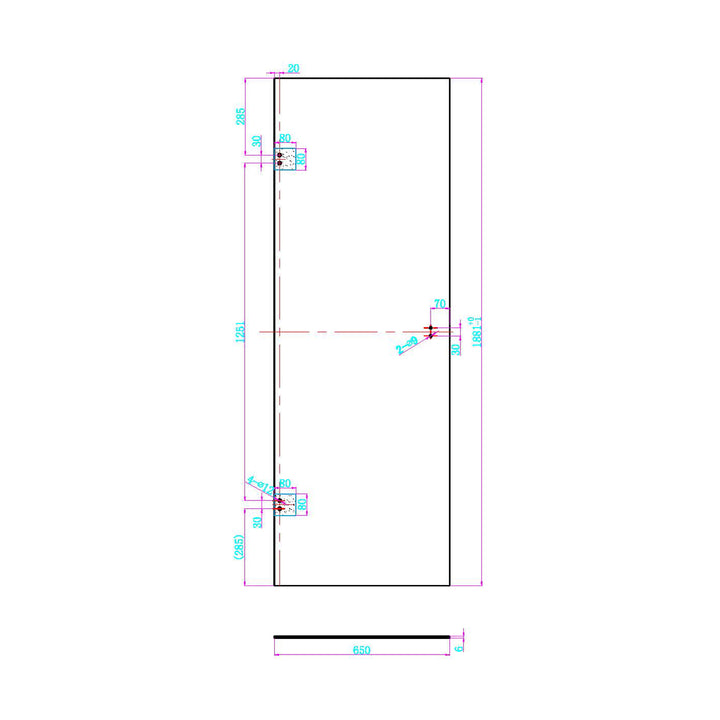 Dawn Athena 1000mm Hinged In-Line Shower Door - Brushed Brass
