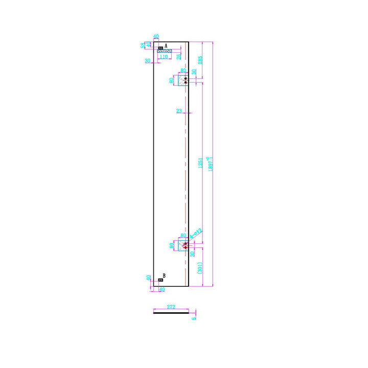 Dawn Athena 1000mm Hinged In-Line Shower Door - Brushed Brass