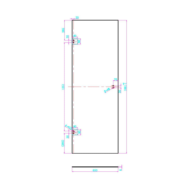 Dawn Athena 1200mm Hinged In-Line Shower Door - Brushed Brass