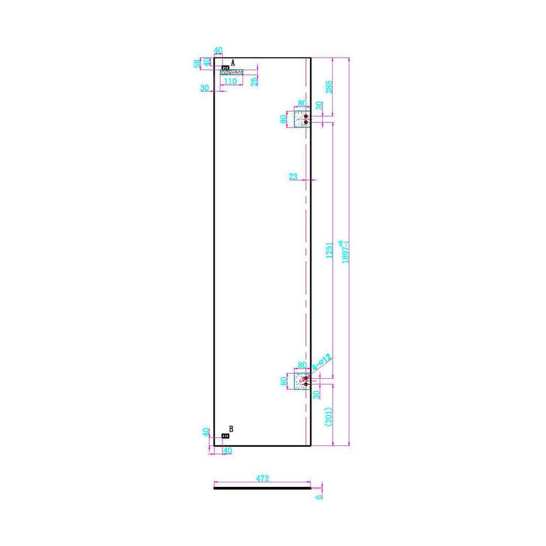 Dawn Athena 1200mm Hinged In-Line Shower Door - Brushed Brass