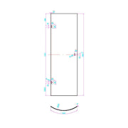 Dawn Athena 1200 x 900mm Offset Quadrant Shower Enclosure - Technical drawing