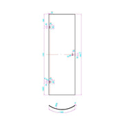Dawn Athena 800 x 800mm Hinged Quadrant Shower Enclosure - Technical drawing